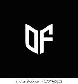 DF logo monogram with shield shape design template