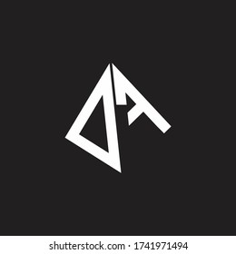 DF Logo monogram with standout triangle shape ribbon design template