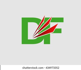 DF Logo. Vector Graphic Branding Letter Element
