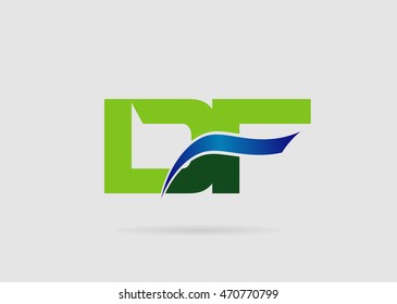 DF Logo. Vector Graphic Branding Letter Element
