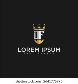 DF luxury letter monogram for crown and shield logo design