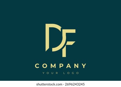 DF Modern Golden Logo. This modern and elegant logo features a sleek monogram design combining the letters A and B in a stylized, minimalist form.