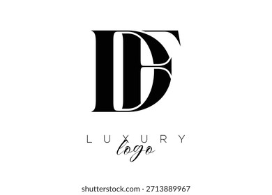 Logotipo de la tipografía del monograma de la letra de DF Serif para la identidad elegante de la marca de Premium