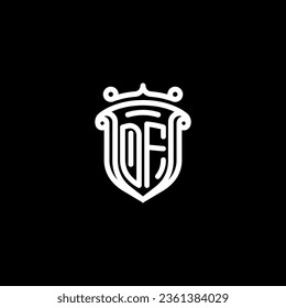 DF shield initial monogram with high quality professional design that will print well