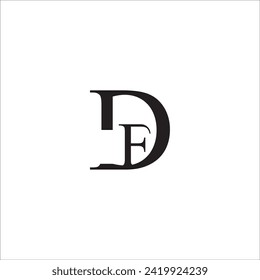 DF simple letter art logo design vector graphics.