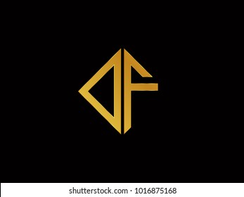DF square shape Gold color logo