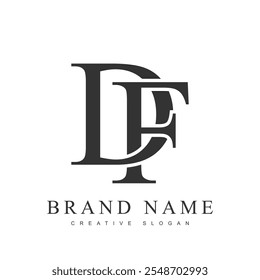 DF trendy logotype template. Initial letter d and f classic font style. Creative logo for company name or identity. Vector illustration.