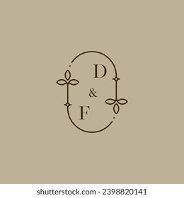 DF wedding initial logo in high quality professional design that will print well across any print media