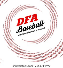 DFA de beisebol. Padrão de redemoinho abstrato feito de detalhes do ponto de beisebol. Ilustração vetorial em branco