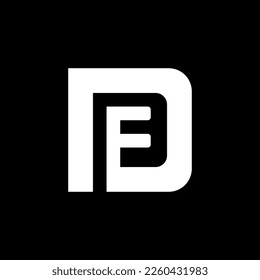 Logo de la carta DFB color blanco color negro único, adecuado para logotipos de la empresa en electrónica, gadgets, teléfonos celulares, contadores, laptops, radio, televisión, juegos y otros