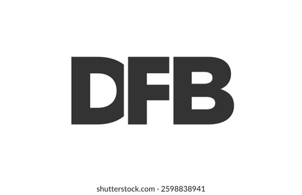 DFB logo design template with strong and modern bold text. Initial based vector logotype featuring simple and minimal typography. Trendy company identity ideal for businesses brand presence.