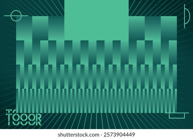 DFB pokal German football cup vector green rectangular geometric background with soccer symbols.