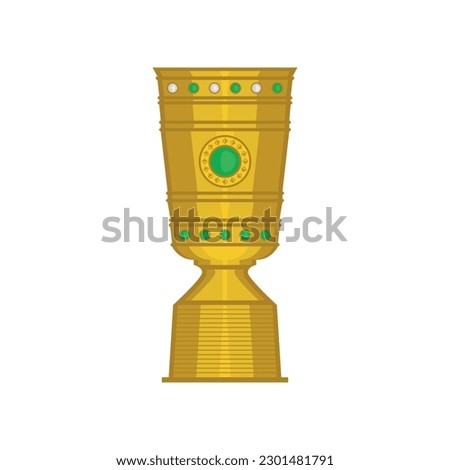 DFB Pokal vector sport gold soccer trophy of German football cup winner on white background.