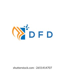 DFD credit repair accounting logo design on white background. DFD creative initials Growth graph letter logo concept. DFD business finance logo design.
