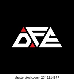 DFE Dreieck-Buchstaben Logo-Design mit Dreiecksform. DFE Dreieck Logo Design Monogramm. DFE Dreieck-Vektorlogo-Vorlage mit roter Farbe. DFE dreieckiges Logo Einfach, elegant und luxuriös.