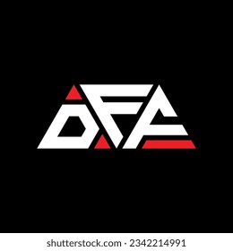 DFF triangle letter logo design with triangle shape. DFF triangle logo design monogram. DFF triangle vector logo template with red color. DFF triangular logo Simple, Elegant, and Luxurious design.