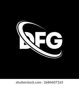 DFG-Logo. DFG-Schreiben. Logo-Design für DFG-Buchstaben. Initialen DFG-Logo verbunden mit Kreis und Großbuchstaben-Monogramm-Logo. DFG-Typografie für Technologie, Business und Immobilien Marke.
