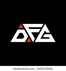Diseño del logotipo de la letra del triángulo DFG con forma de triángulo. Monograma de diseño del logotipo del triángulo DFG. Plantilla de logotipo vectorial de triángulo DFG con color rojo. Logo triangular DFG Diseño sencillo, elegante y lujoso.