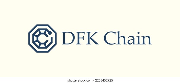 DFK Chain DeFi Kingdoms cryptocurrency JEWEL Token, logotipo de criptodivisa en fondo aislado con texto.