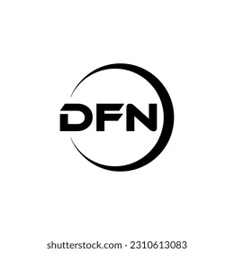 DFN letter logo design in illustration. Vector logo, calligraphy designs for logo, Poster, Invitation, etc.