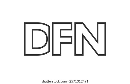 DFN logo design template with strong and modern bold text. Initial based vector logotype featuring simple and minimal typography. Trendy company identity ideal for businesses brand presence.