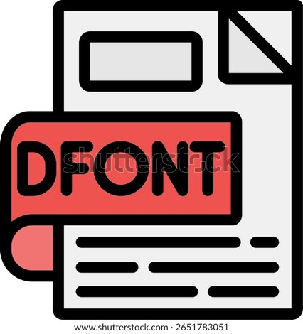 DFONT Line Filled Icon Design
