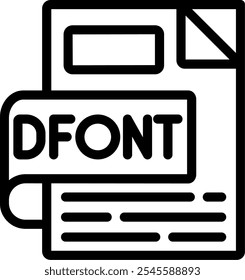 DFONT Design de vetor de ícone de linha