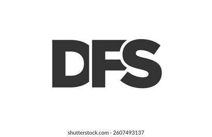 DFS logo design template with strong and modern bold text. Initial based vector logotype featuring simple and minimal typography. Trendy company identity ideal for businesses brand presence.
