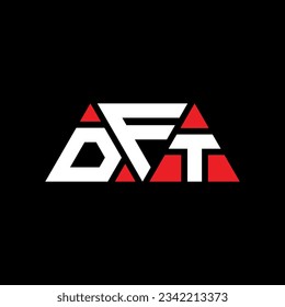 DFT triangle letter logo design with triangle shape. DFT triangle logo design monogram. DFT triangle vector logo template with red color. DFT triangular logo Simple, Elegant, and Luxurious design.