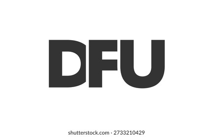 DFU logo design template with strong and modern bold text. Initial based vector logotype featuring simple and minimal typography. Trendy company identity ideal for businesses brand presence.