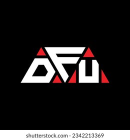 DFU triangle letter logo design with triangle shape. DFU triangle logo design monogram. DFU triangle vector logo template with red color. DFU triangular logo Simple, Elegant, and Luxurious design.