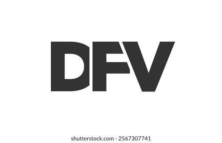 DFV logo design template with strong and modern bold text. Initial based vector logotype featuring simple and minimal typography. Trendy company identity ideal for businesses brand presence.