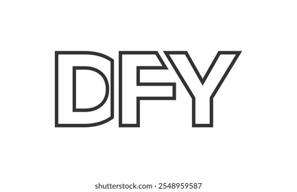 DFY logo design template with strong and modern bold text. Initial based vector logotype featuring simple and minimal typography. Trendy company identity ideal for businesses brand presence.