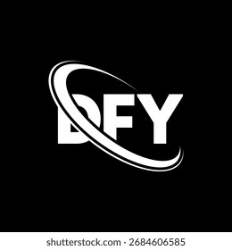 DFY-Logo. DFY-Brief. Design des DFY-Brieflogos. Initialen DFY-Logo mit Kreis und Großbuchstaben-Monogramm-Logo verbunden. DFY-Typografie für Technologie, Business und Immobilien Marke.