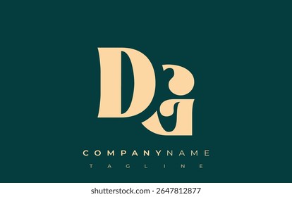 DG Creative Abstract Typography Logo Design. Elegant logo combining bold typography and creative shapes, ideal for branding and identity solutions.