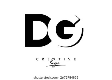 Logotipo de espacio negativo minimalista creativo de DG con monograma moderno para marca y logotipo de marca comercial con letras iniciales Diseño de logotipo para marca.