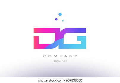 dg d g  creative pink purple blue modern dots creative alphabet gradient company letter logo design vector icon template