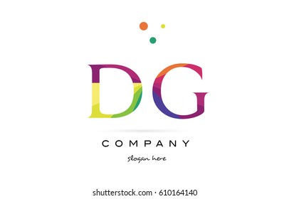 dg d g  creative rainbow colors colored alphabet company letter logo design vector icon template