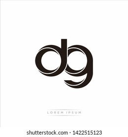 dg d g Initial Letter Split Lowercase Modern Monogram linked outline rounded logo