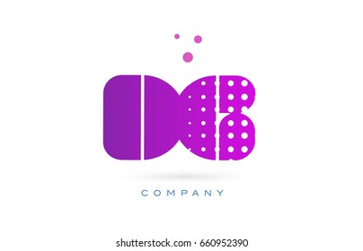 dg d g pink dots dotted letter logo alphabet creative company vector icon design template
