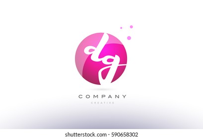 dg d g  sphere pink 3d alphabet company letter combination logo hand writting written design vector icon template 