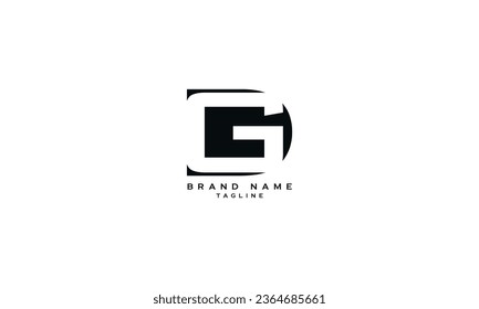 DG, GD, Abstract initial monogram letter alphabet logo design