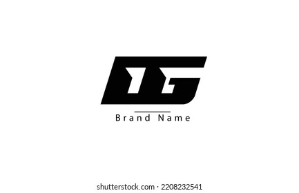 Plantilla de monograma del logotipo del vector abstracto de DG GD D D G