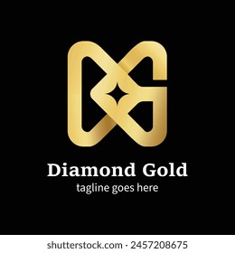 DG, GD, D, G, Abstract Logo monogram, diamond logo, gold logo