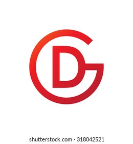 DG GD initial company circle G logo red