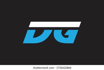 Diseño de logotipo inicial de la letra DG o GD, plantilla de vector