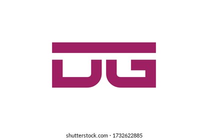 DG or GD Letter Initial Logo Design, Vector Template