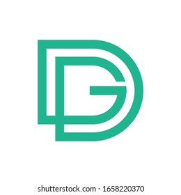 DG or GD Letter Logo Design Vector