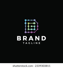 DG or GD tech logo monogram design for technology brand.