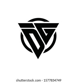 DG GD Triangle Logo Circle Monogram Design Vector Super Hero Concept